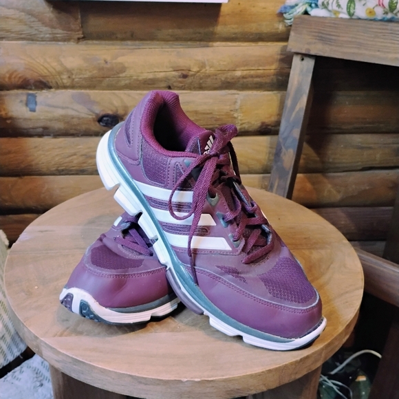 Men's Adidas Maroon and White Turf Shoes - Picture 1 of 9